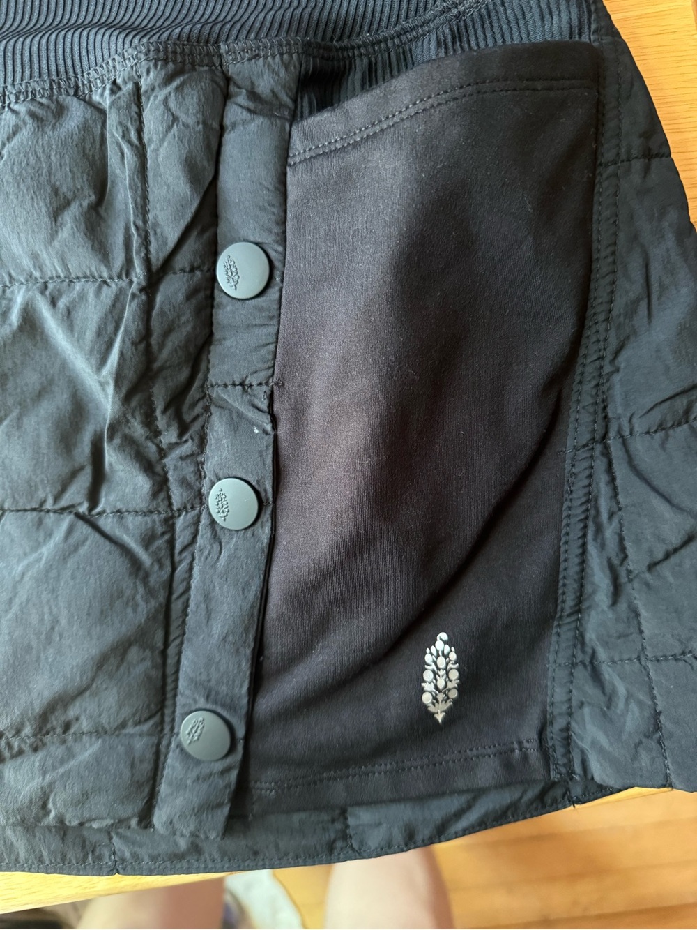 FP Movement by Free People Black Quilted Mini Skirt with Side Snap size XS - Picture 4 of 7